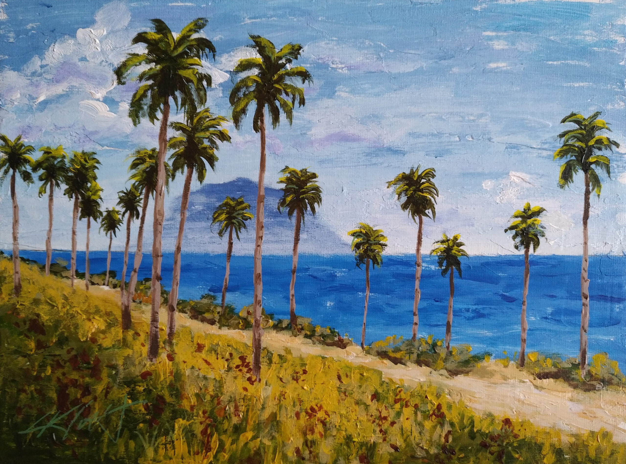 St. Eustatius, View of Saba Island